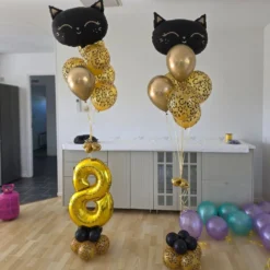 Folieballong Katt Svart
