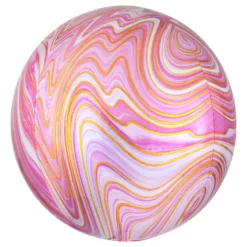 Folieballong Orbz Marmor Rosa