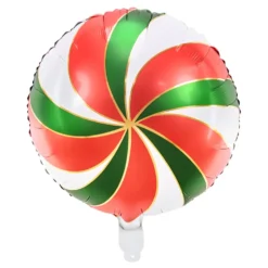 Folieballong Polkagris Grön/Röd