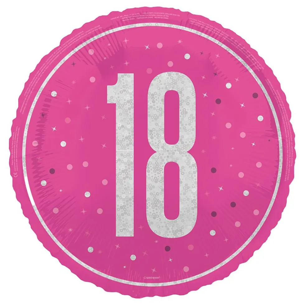 Folieballong 18 Rosa/Silver