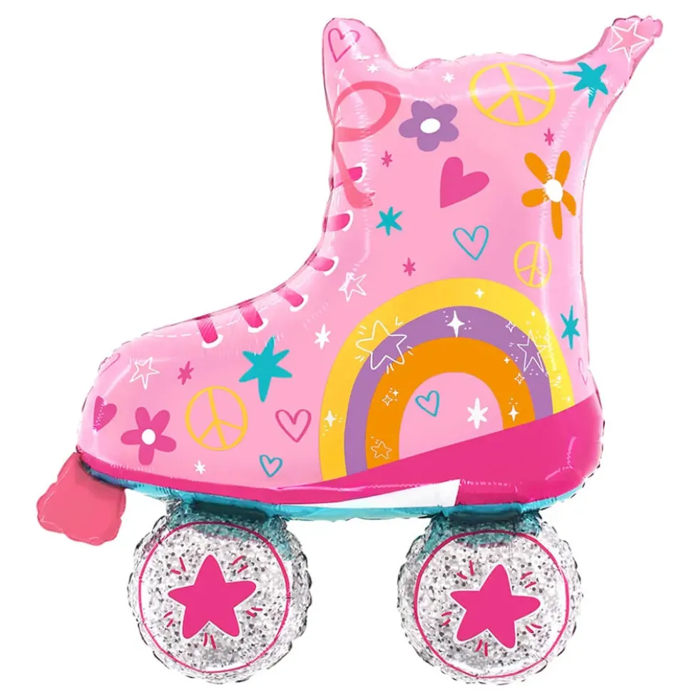 Folieballong Rullskridsko Rosa
