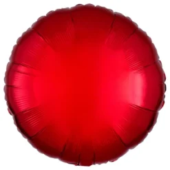 Folieballong Rund Metallic Röd