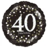 Folieballong Rund Sparkling Birthday 40