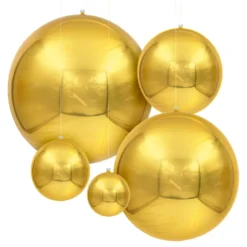Folieballong Spegelboll Guld 3-pack