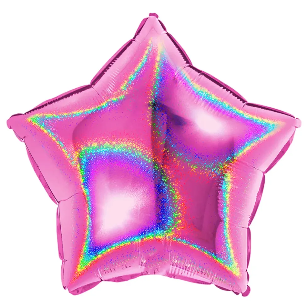 Folieballong Stjärna Glitter Rosa