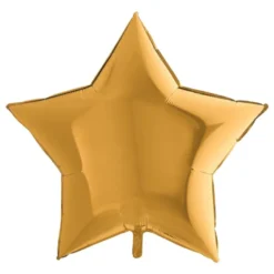 Folieballong Stjärna Metallic Guld