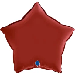 Folieballong Stjärna Satin Rubin Red