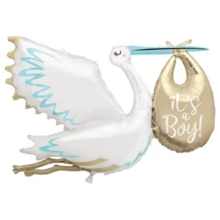 Folieballong Stork Its a Boy Blå