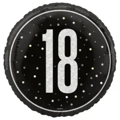Folieballong 18 Svart/Silver
