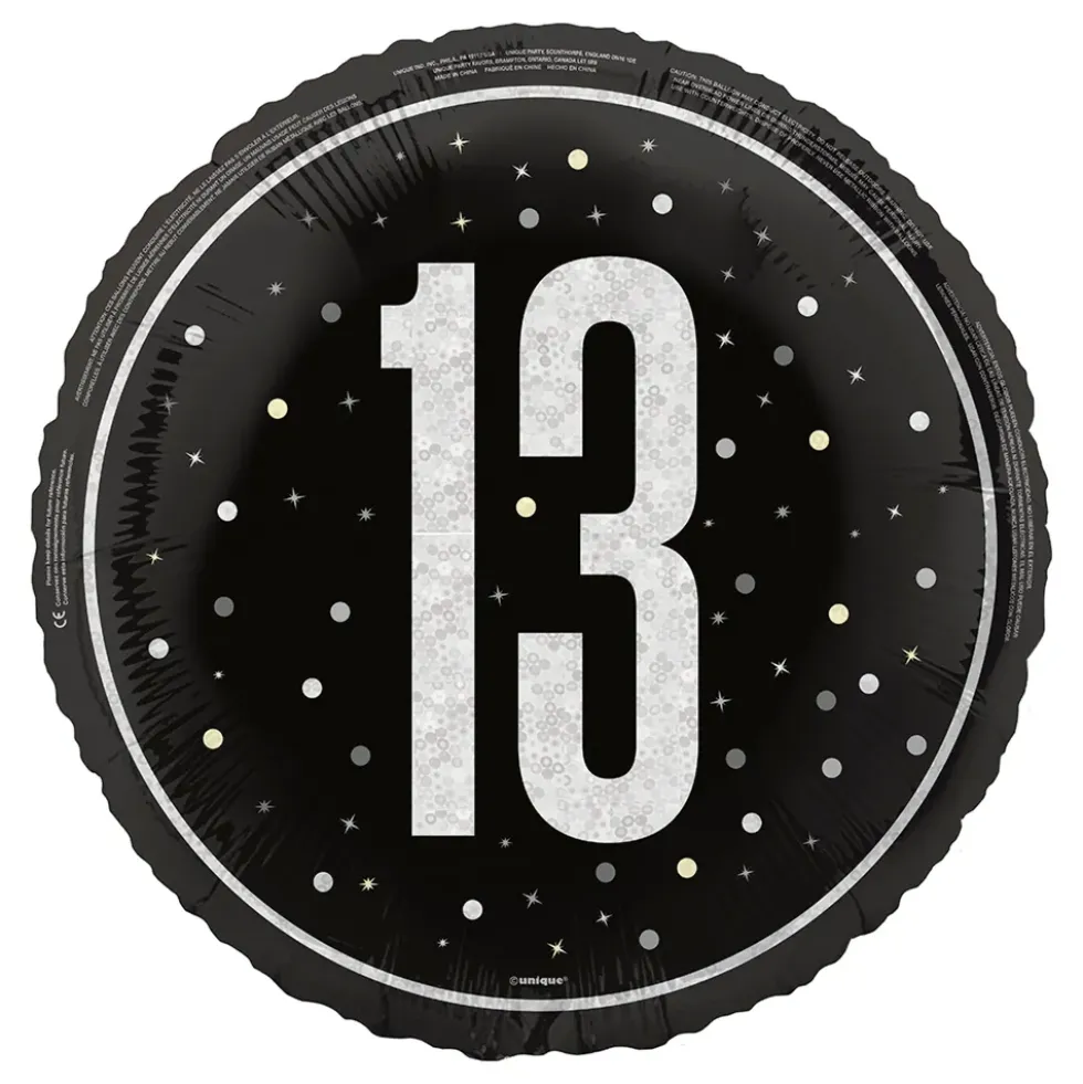 Folieballong 13 Svart/Silver