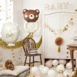 Folieballong Teddybjörn Skallra