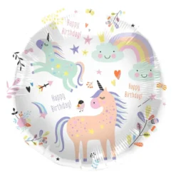 Folieballong Unicorns & Rainbows Happy Birthday