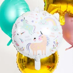 Folieballong Unicorns & Rainbows Happy Birthday