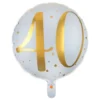 Folieballong 40 Vit/Guld