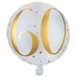 Folieballong 60 Vit/Guld