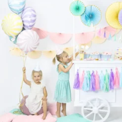Folieballong Vit/Mint Candy