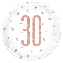 Folieballong 30 Vit/Roséguld Prickig