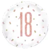 Folieballong 18 Vit/Roséguld Prickig