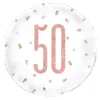 Folieballong 50 Vit/Roséguld Prickig