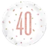 Folieballong 40 Vit/Roséguld Prickig