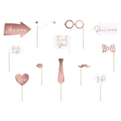Fotoprops Bröllop Roséguld