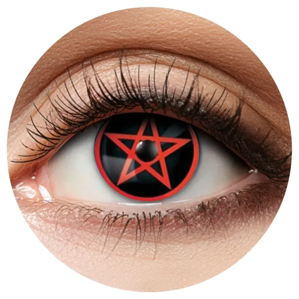 Färgade Linser Red Pentagram