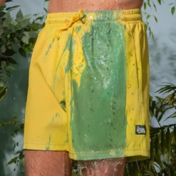Färgskiftande Badshorts Grön/Gul