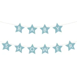Girlang Baby Shower Stjärnor Blå
