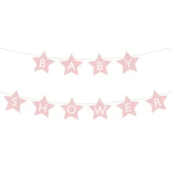 Girlang Baby Shower Stjärnor Rosa