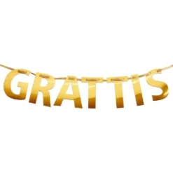 Girlang Grattis Guld Metallic