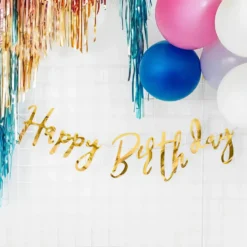 Girlang Happy Birthday Guld Metallic