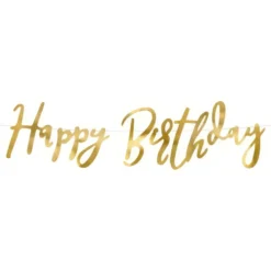 Girlang Happy Birthday Guld Metallic