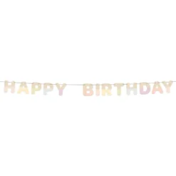 Girlang Happy Birthday i Trä Dreamy Pastel