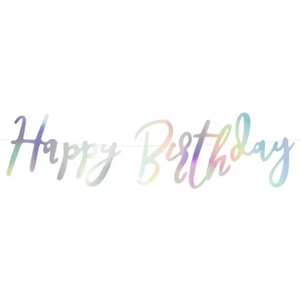 Girlang Happy Birthday Regnbågsskimrande