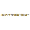 Girlang 50 Happy Birthday Silver/Guld Glitter