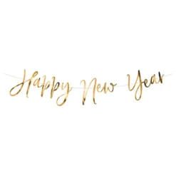 Girlang Happy New Year Guld Metallic