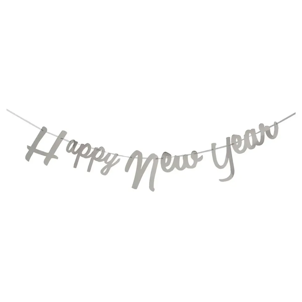 Girlang Happy New Year Silver Metallic