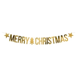 Girlang Merry Christmas DIY Guld Metallic