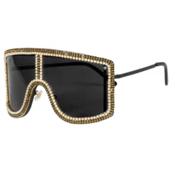 Glasögon Diva med Strass Svart/Guld