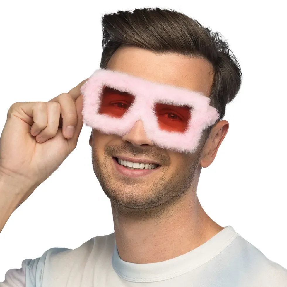 Glasögon Fluffiga Rosa