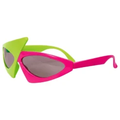 Glasögon 80's Asymmetriska Rosa/Grön