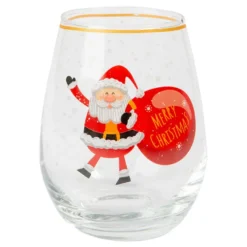 Glas med Tomte Merry Christmas