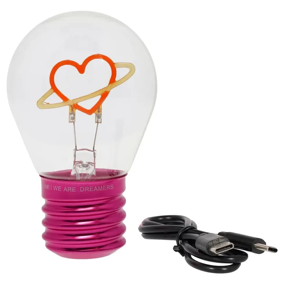 Glödlampsformad Bordslampa Planet Heart