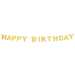 Glittergirlang Happy Birthday Guld