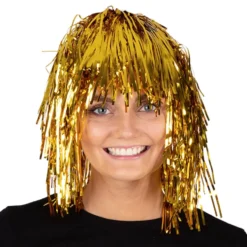 Glitterperuk Guld