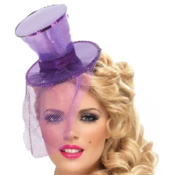 Glittrig Minihatt Lila