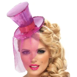 Glittrig Minihatt Rosa