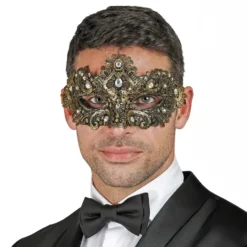Ögonmask med Strass Guld