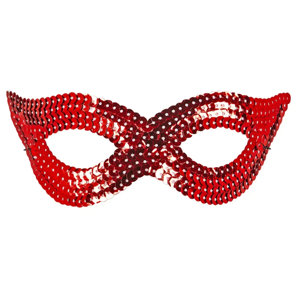 Ögonmask Paljett Röd