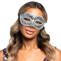 Ögonmask Paljett Venice Silver